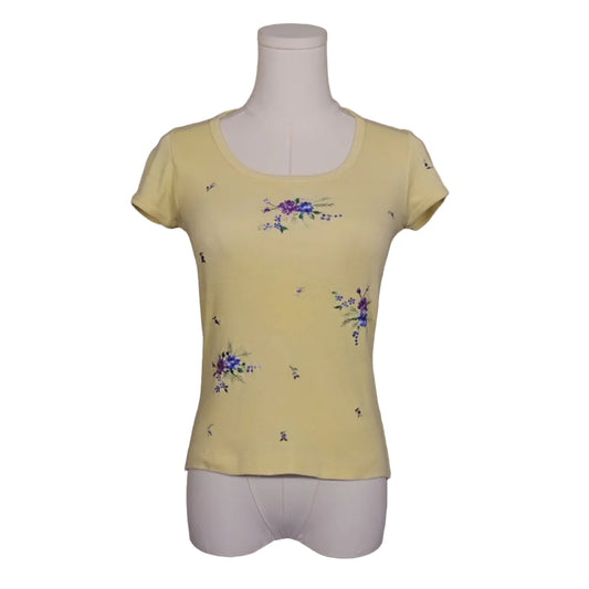 Yellow Floral Baby Tee