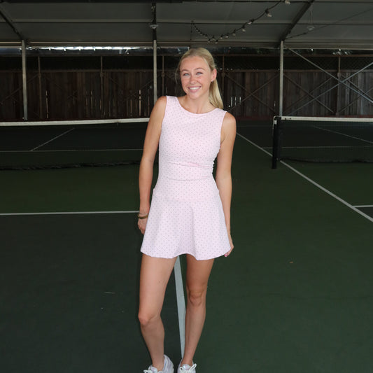 Polka Dot Print Athletic Mini Dress