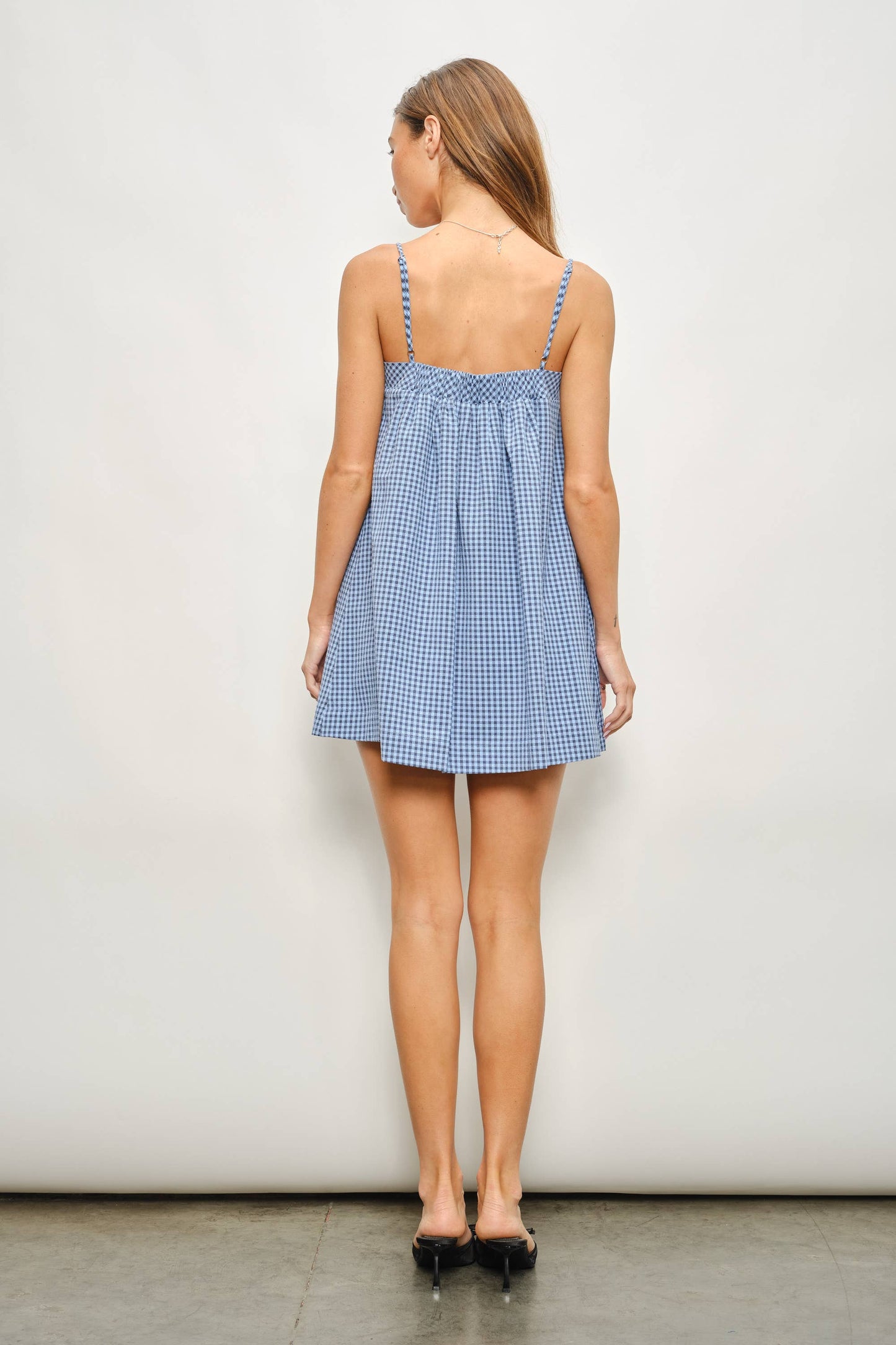 PREORDER Blue Gingham Mini Dress