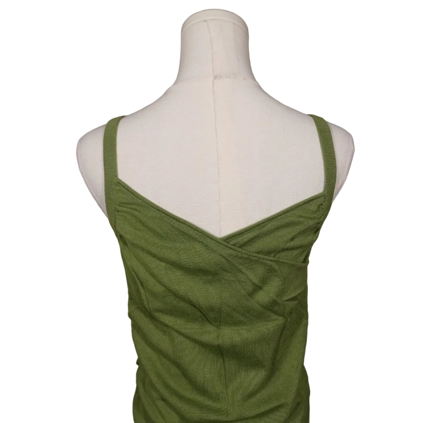 Olive Ruched Mini Dress-S