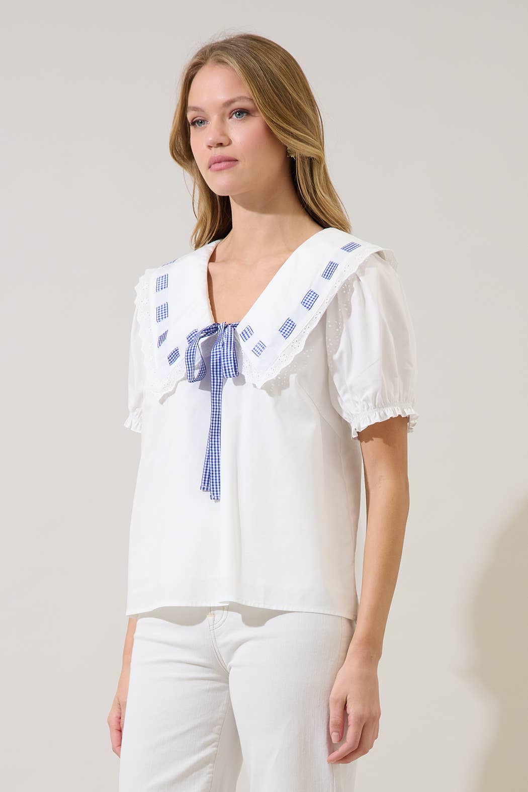 PREORDER Miriam Gingham Sailor Top