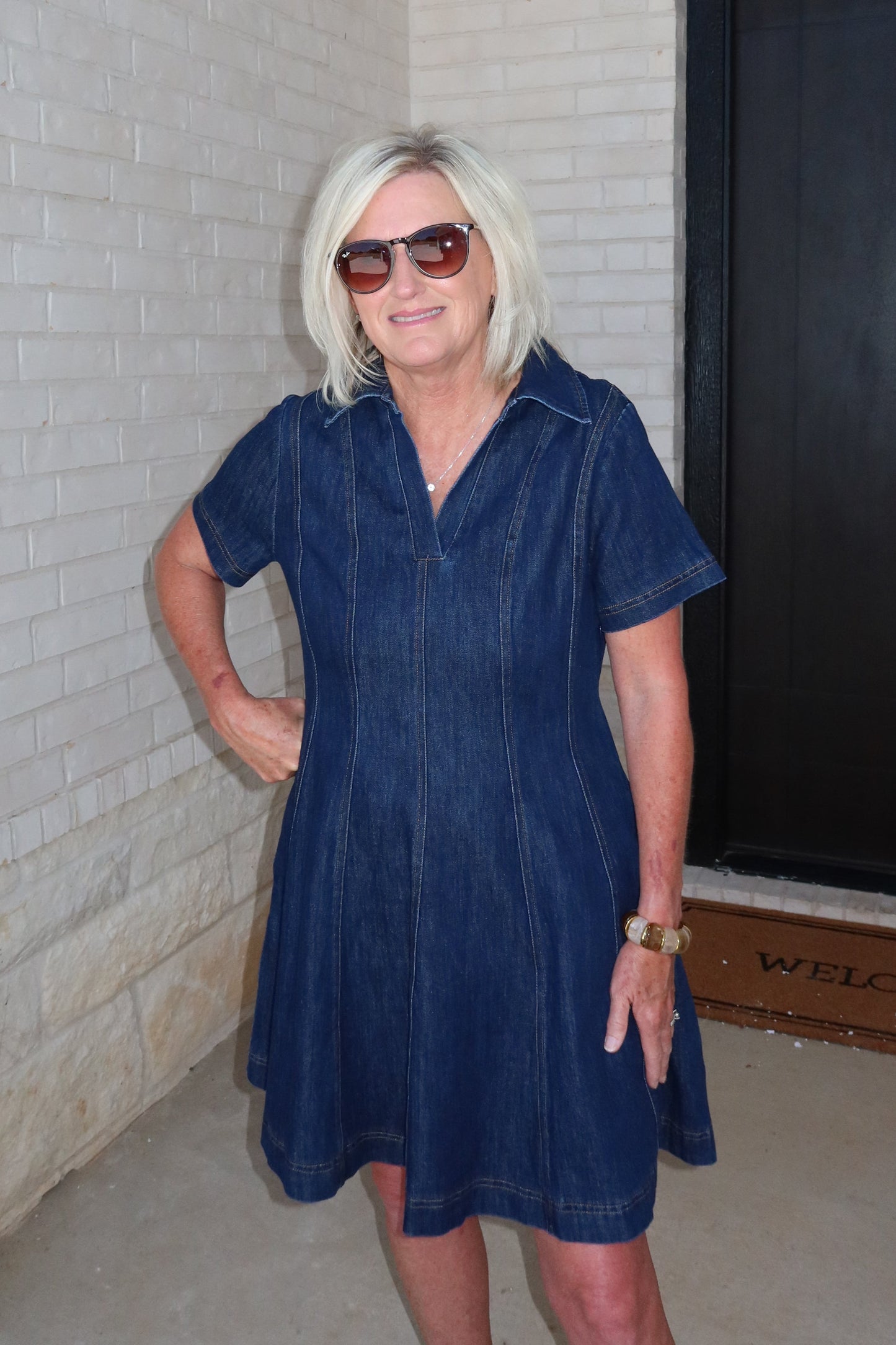 Dark Denim A Line Dress