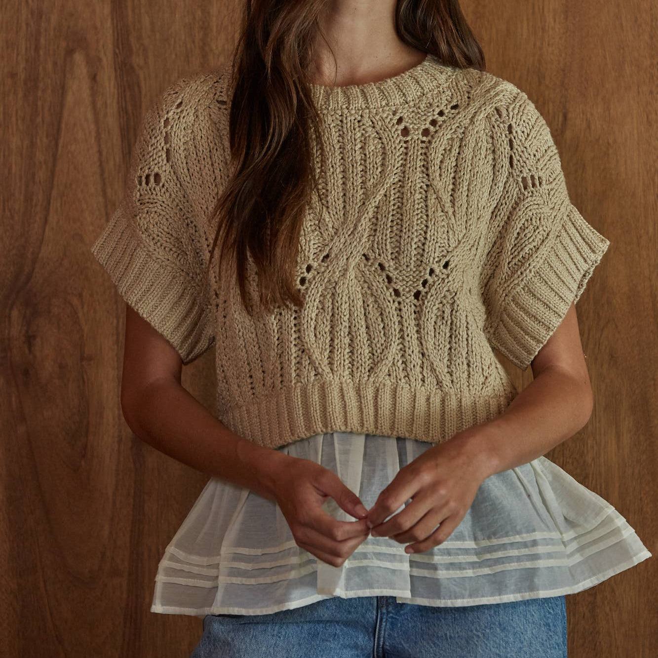 PREORDER Sunday Brunch Cable Knit Top
