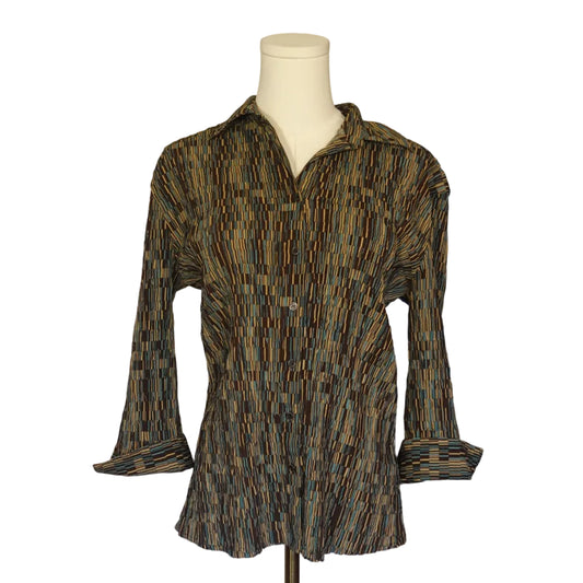 COMO Abstract Geo Button-Up Blouse-M
