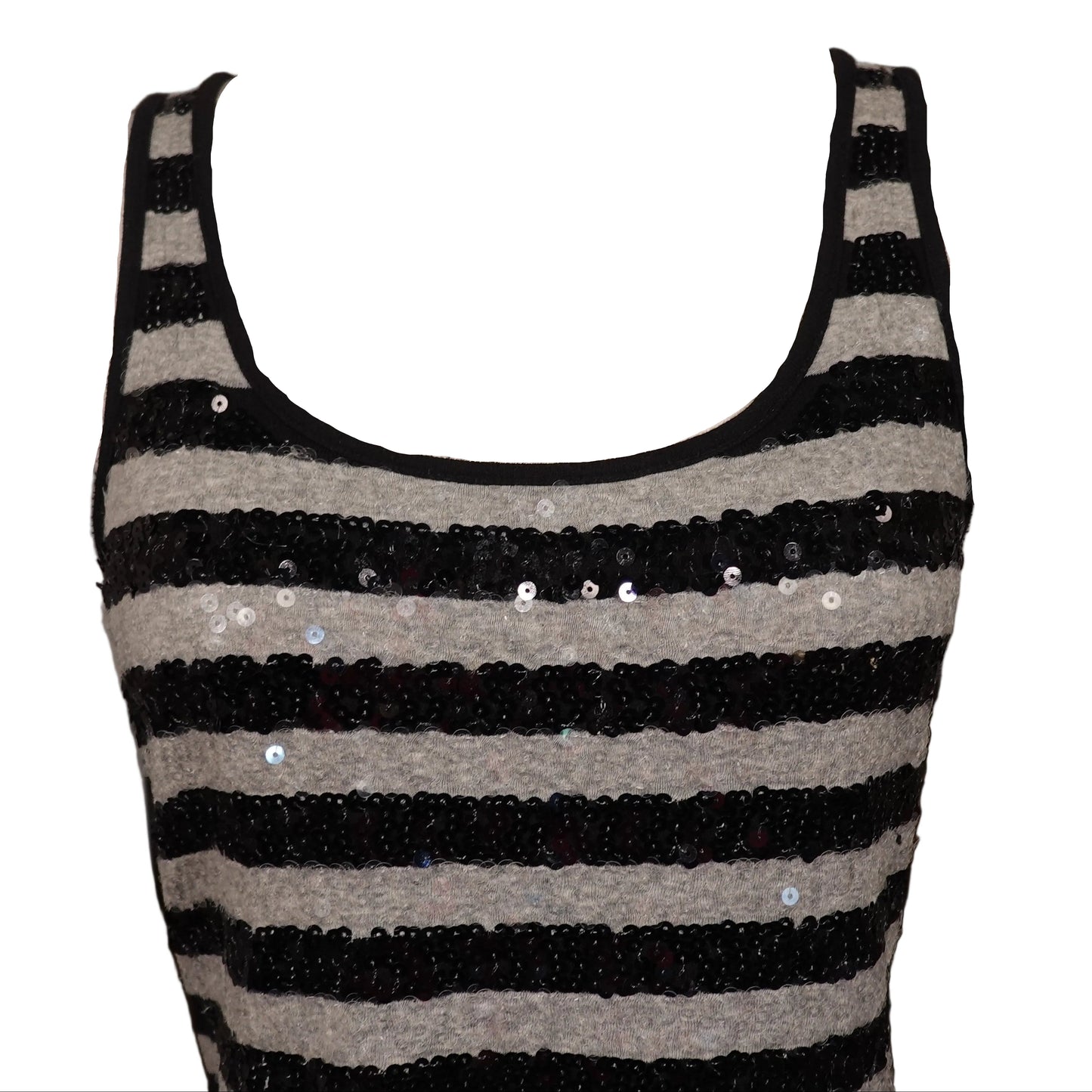 Sequin Stripe Tank Top-M