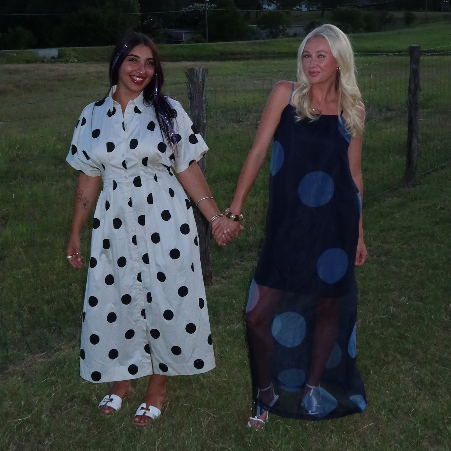 Polka Dot Pintuck Midi Dress