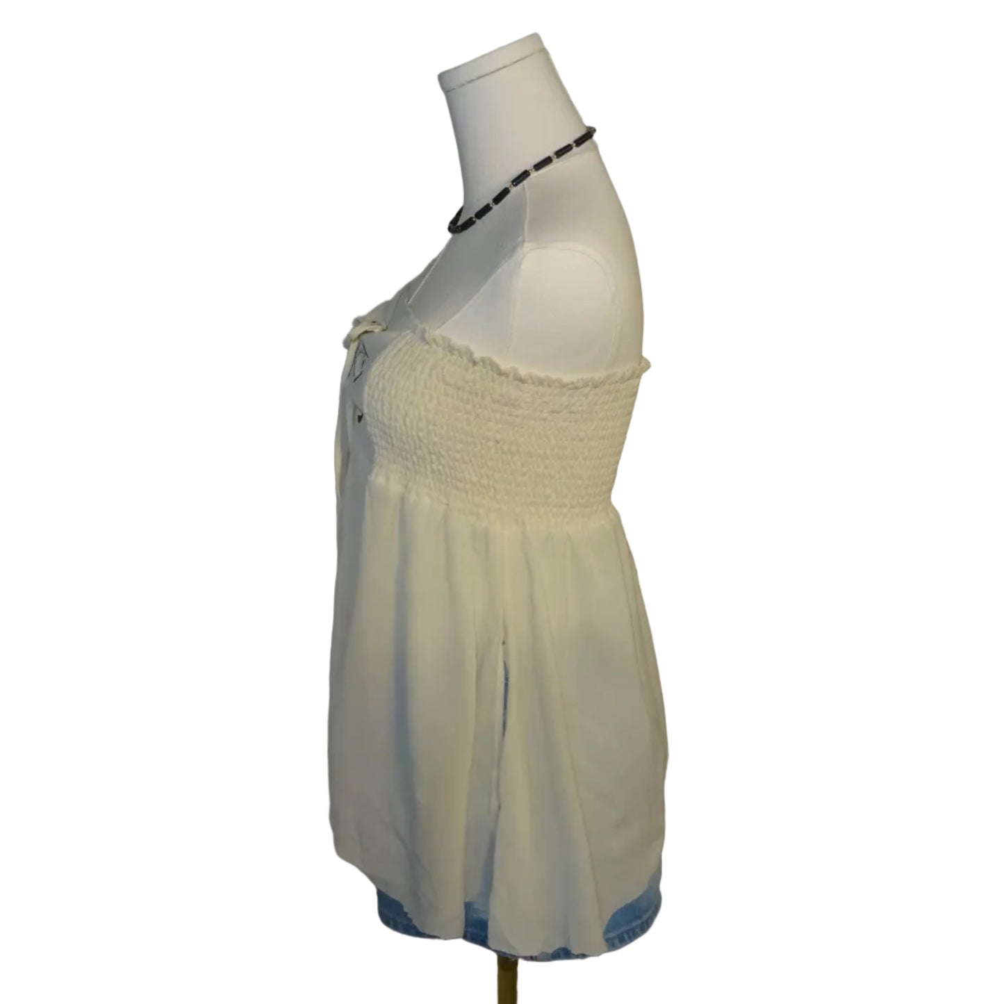 Strapless Off White Tie Top (S)