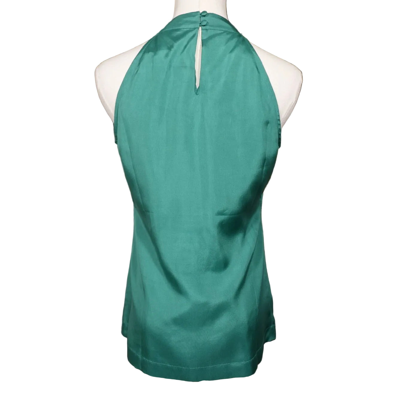 Emerald Satin Embellished Halter Top (XS)