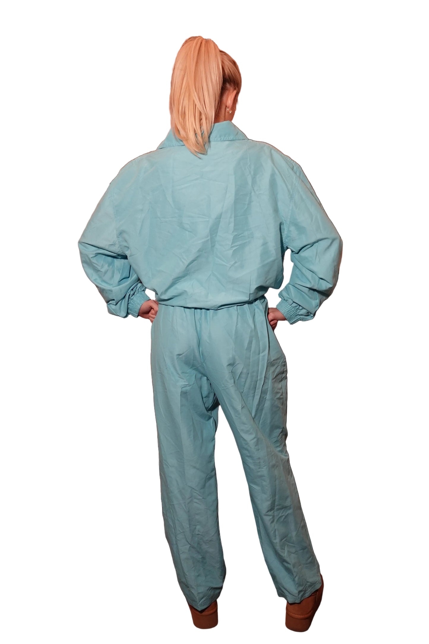 Vintage Aqua Windbreaker Sweat Set (M)