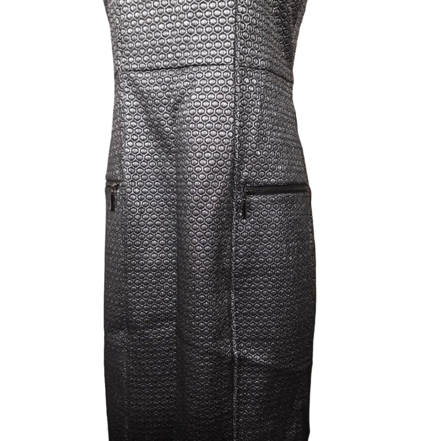 Pure Navy Textured Sheath Dress –8