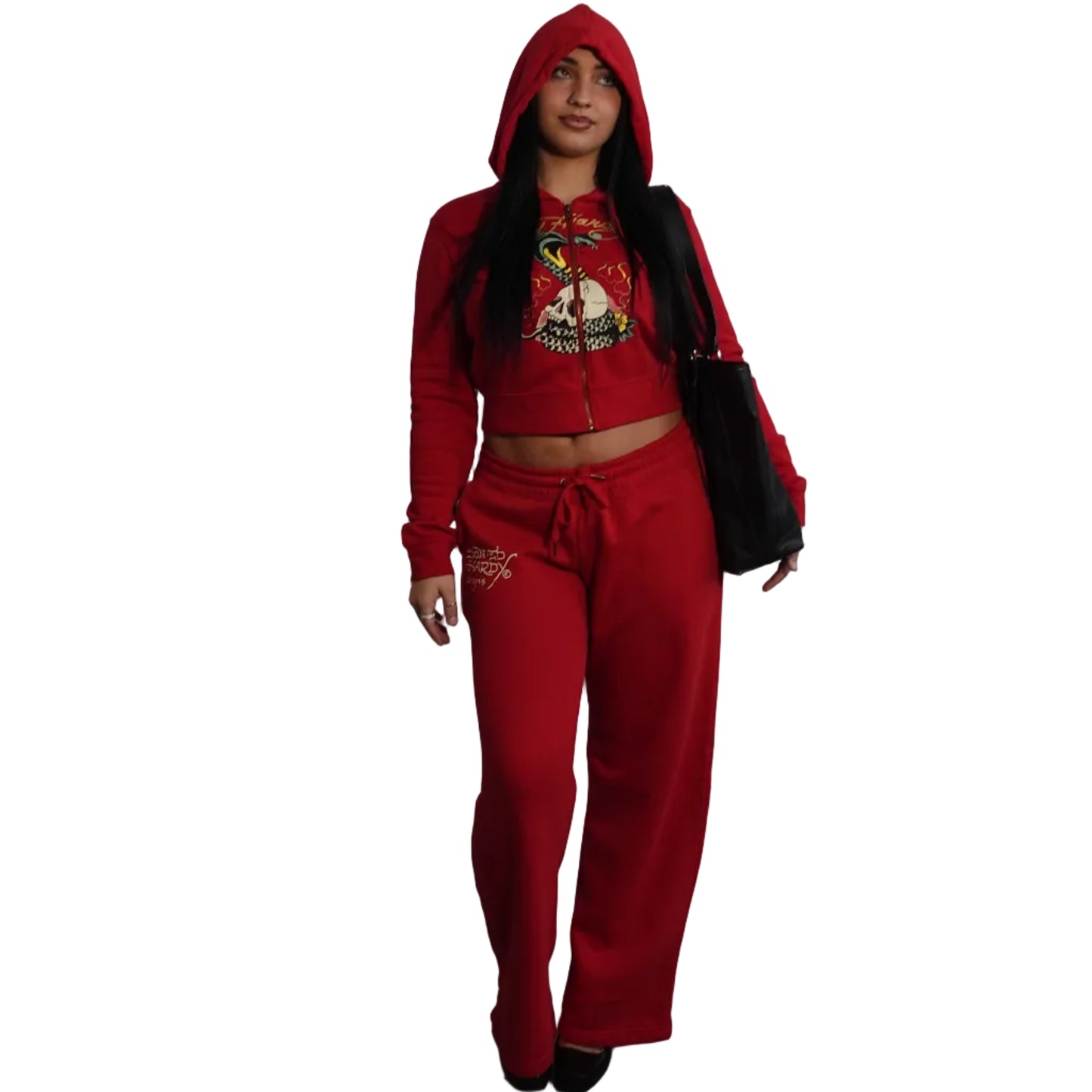 Ed Hardy Red Tracksuit Set - Skull Edition