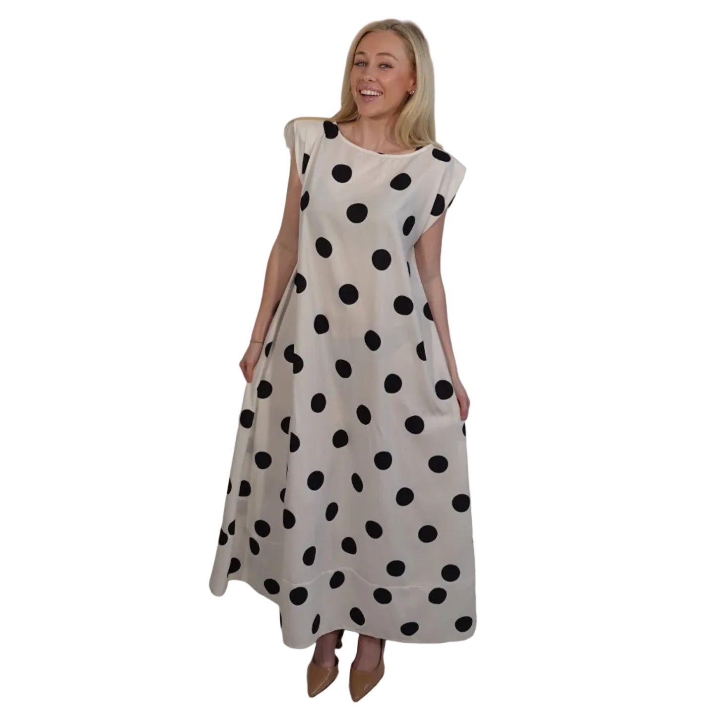 Stilene Polka Dot Maxi Dress-M