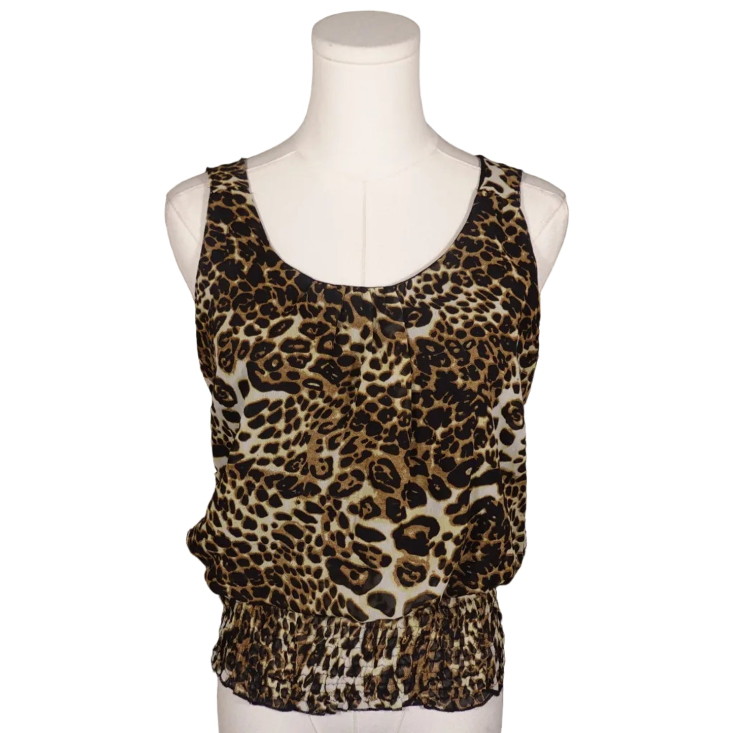 Leopard Luxe Smocked Tank-M