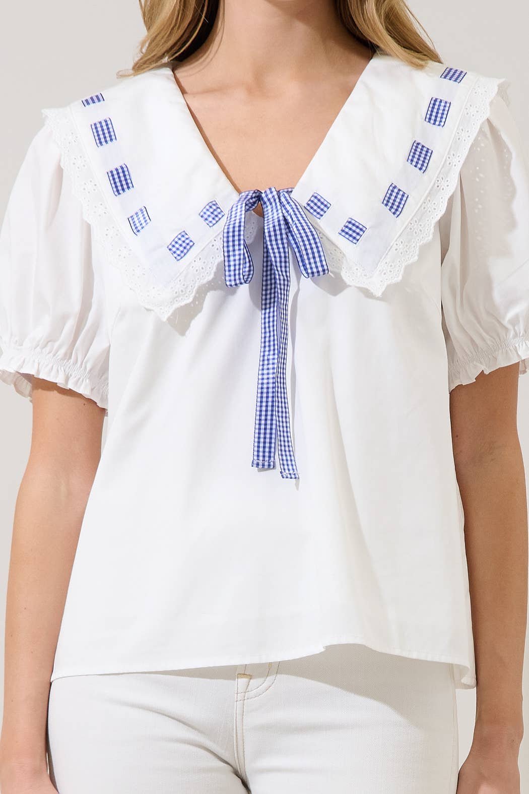 PREORDER Miriam Gingham Sailor Top