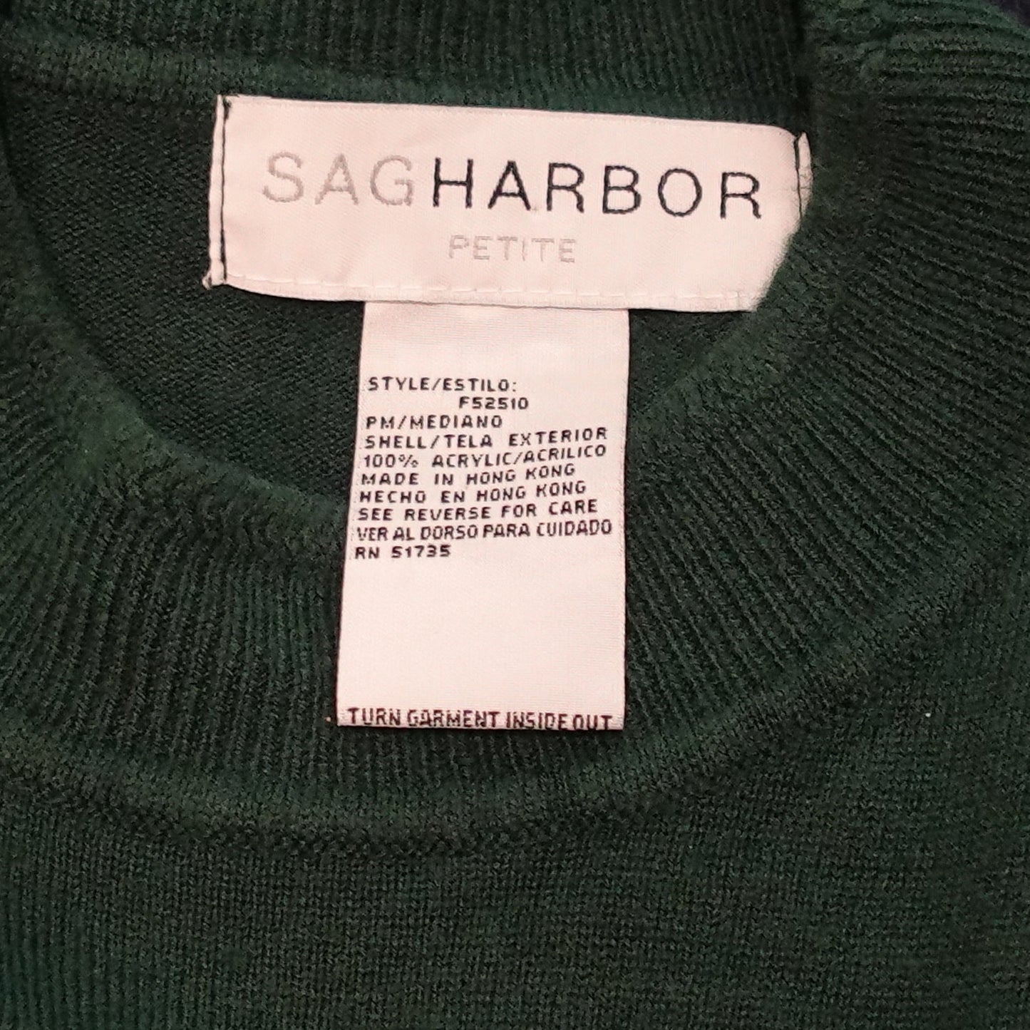 Sag Harbor Emerald Green Knit Top-M