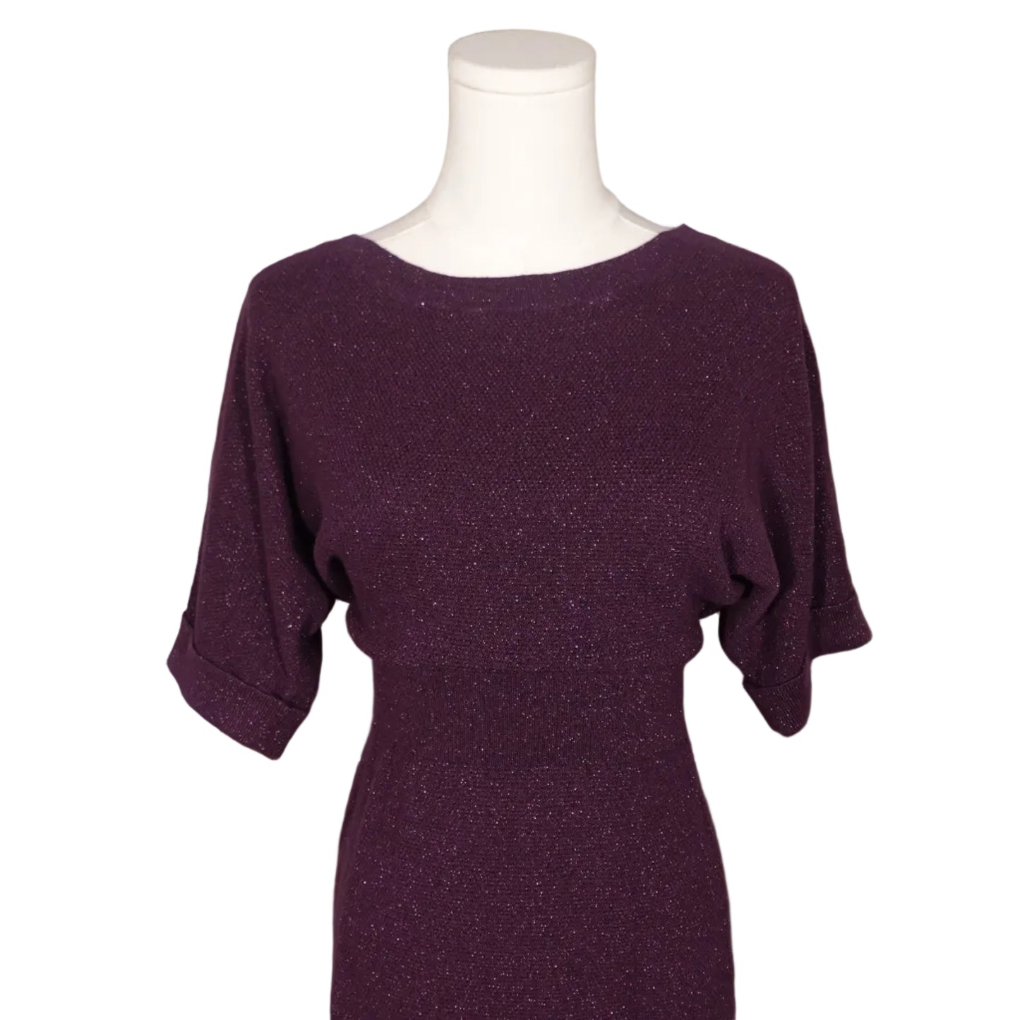 The Midnight Sparkle Mini Sweater Dress-XS