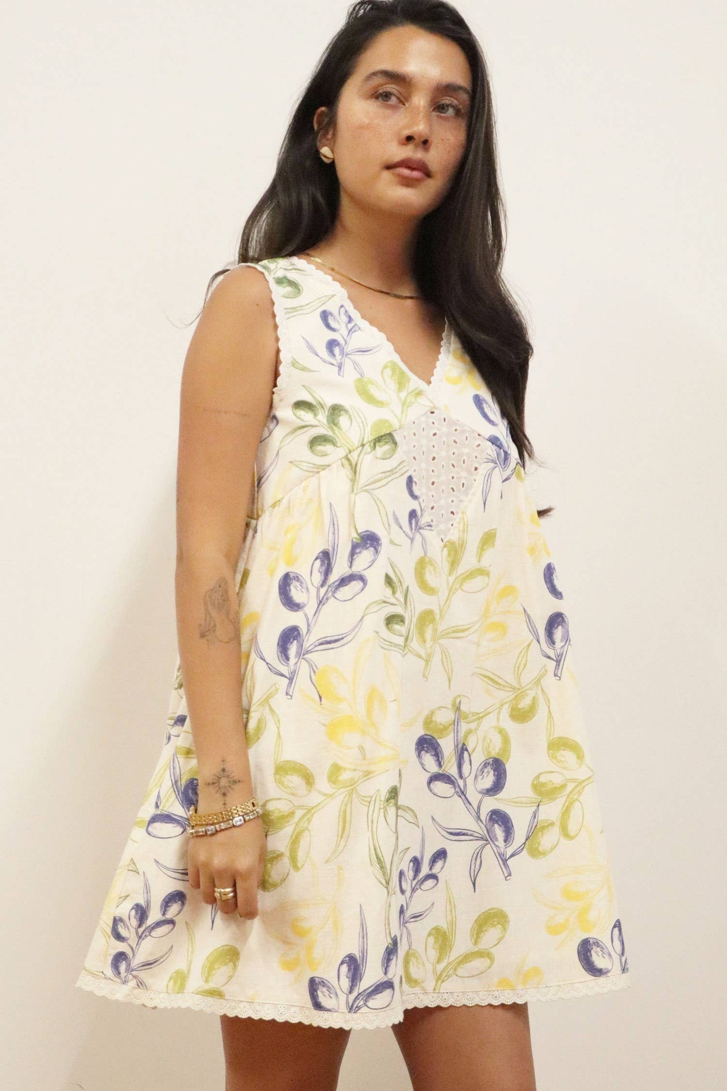 PREORDER Floral Print Lace Trim Babydoll Dress