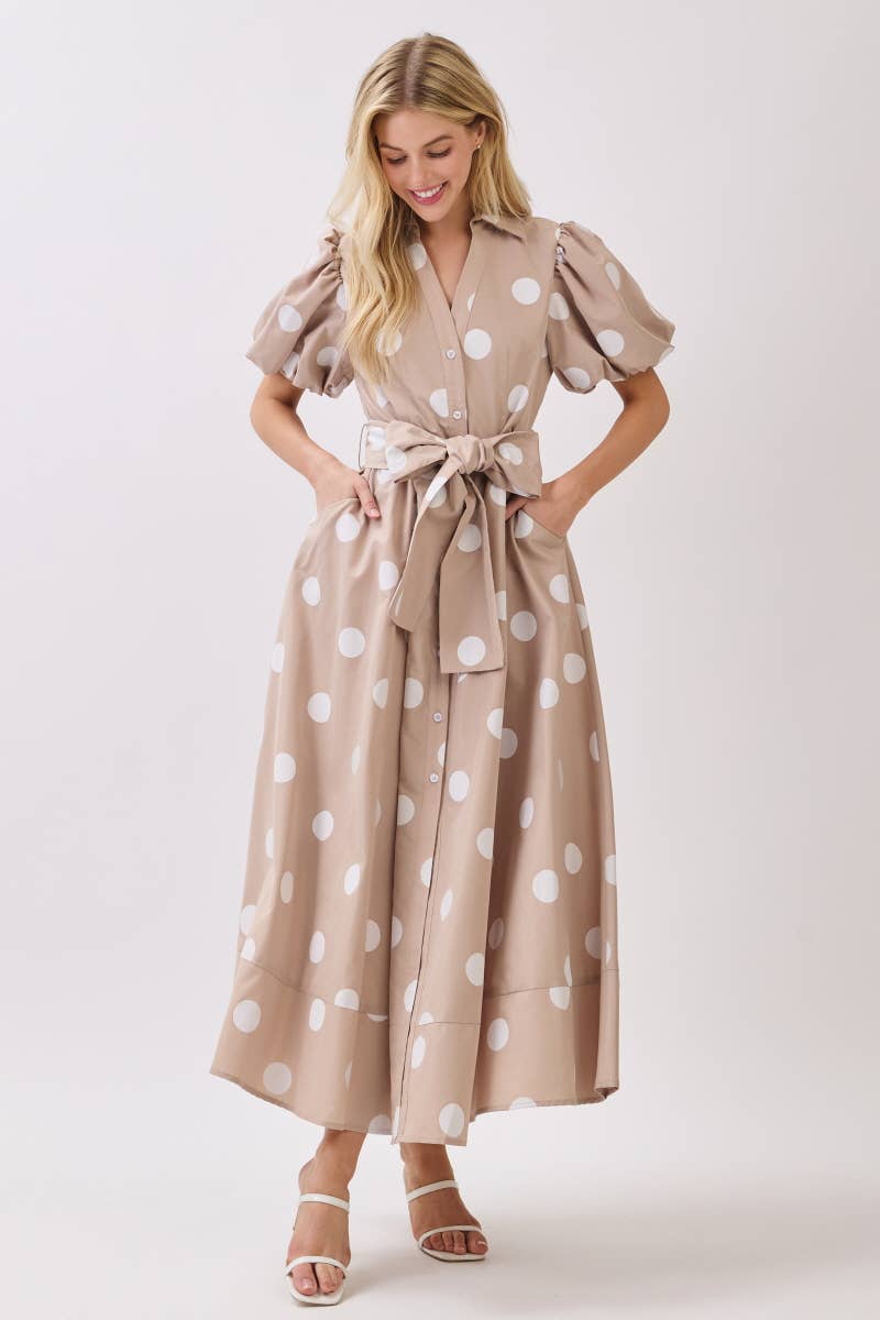 PREORDER Champagne Dot Maxi Dress