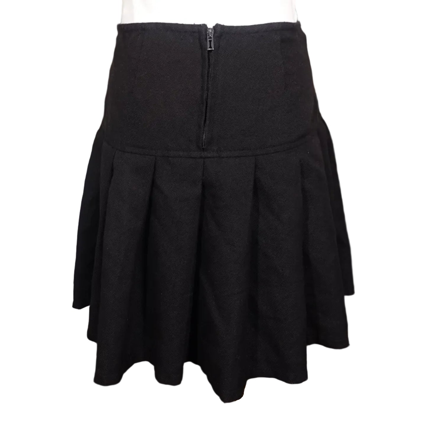 Royal Bones Black Pleated Mini Skirt – S