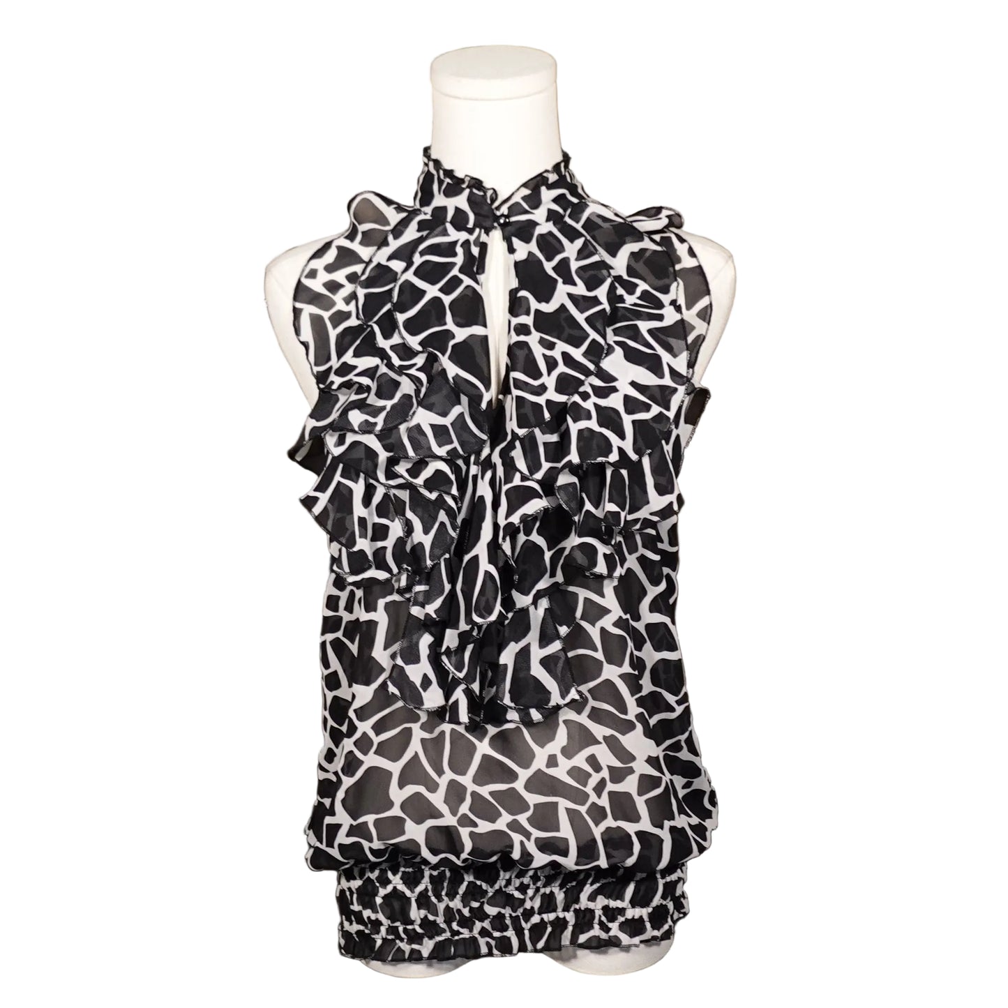 Giraffe Print Chiffon Halter Top-S