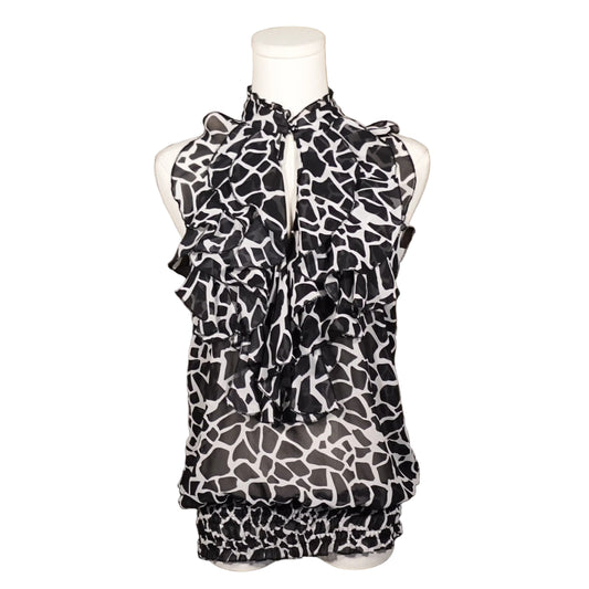 Giraffe Print Chiffon Halter Top-S