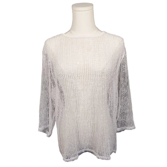 Ivory Open Knit Coastal Top-S