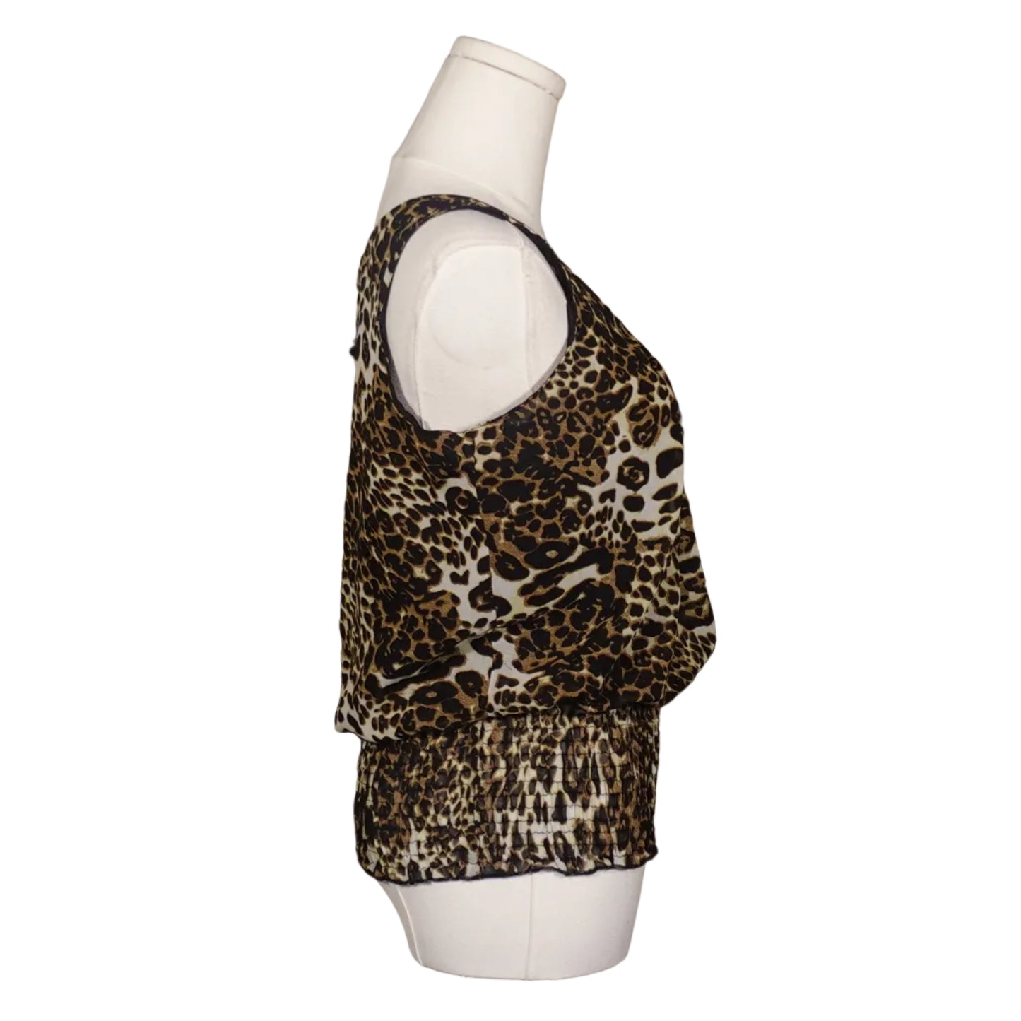 Leopard Luxe Smocked Tank-M