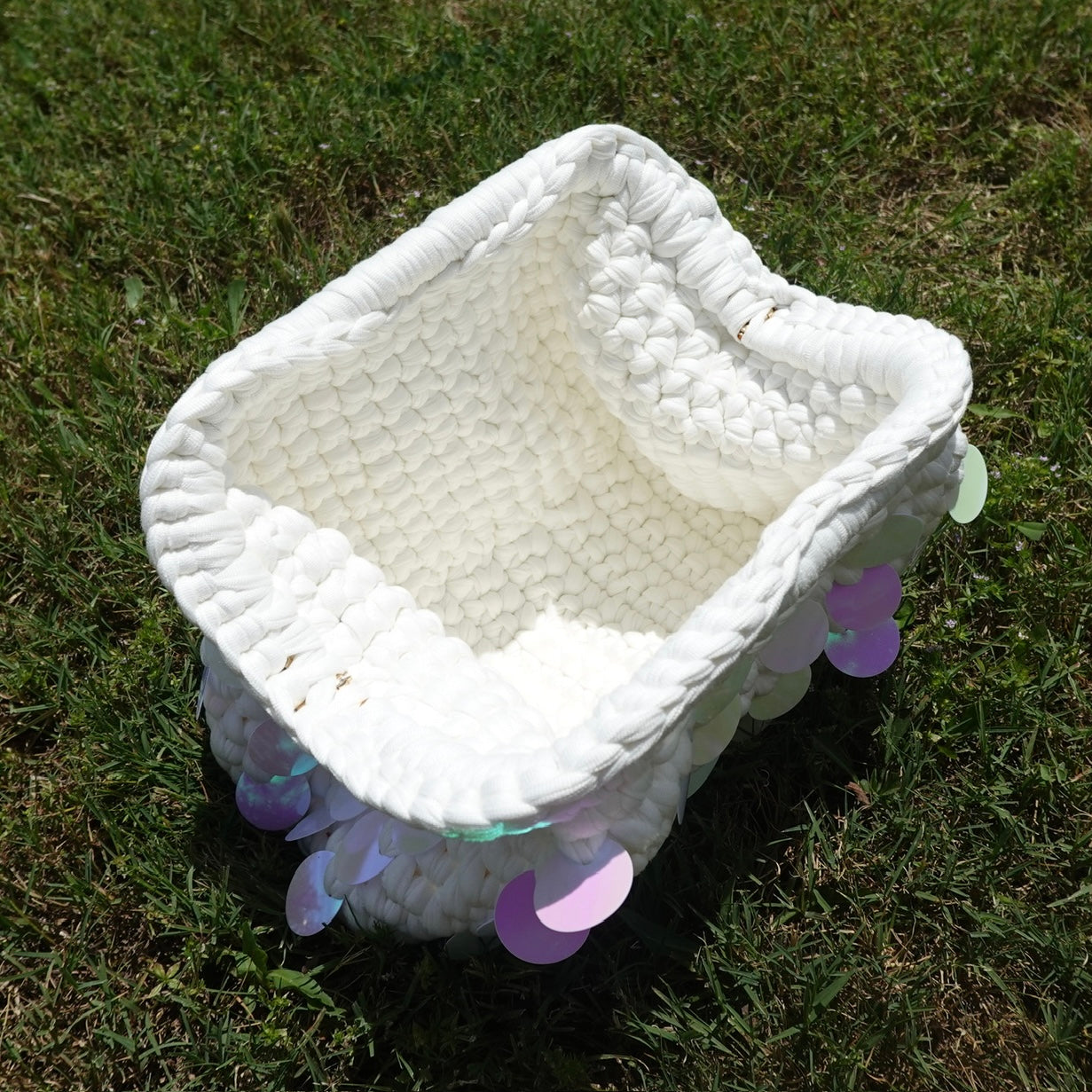 Woven Sequin Mini Handbag