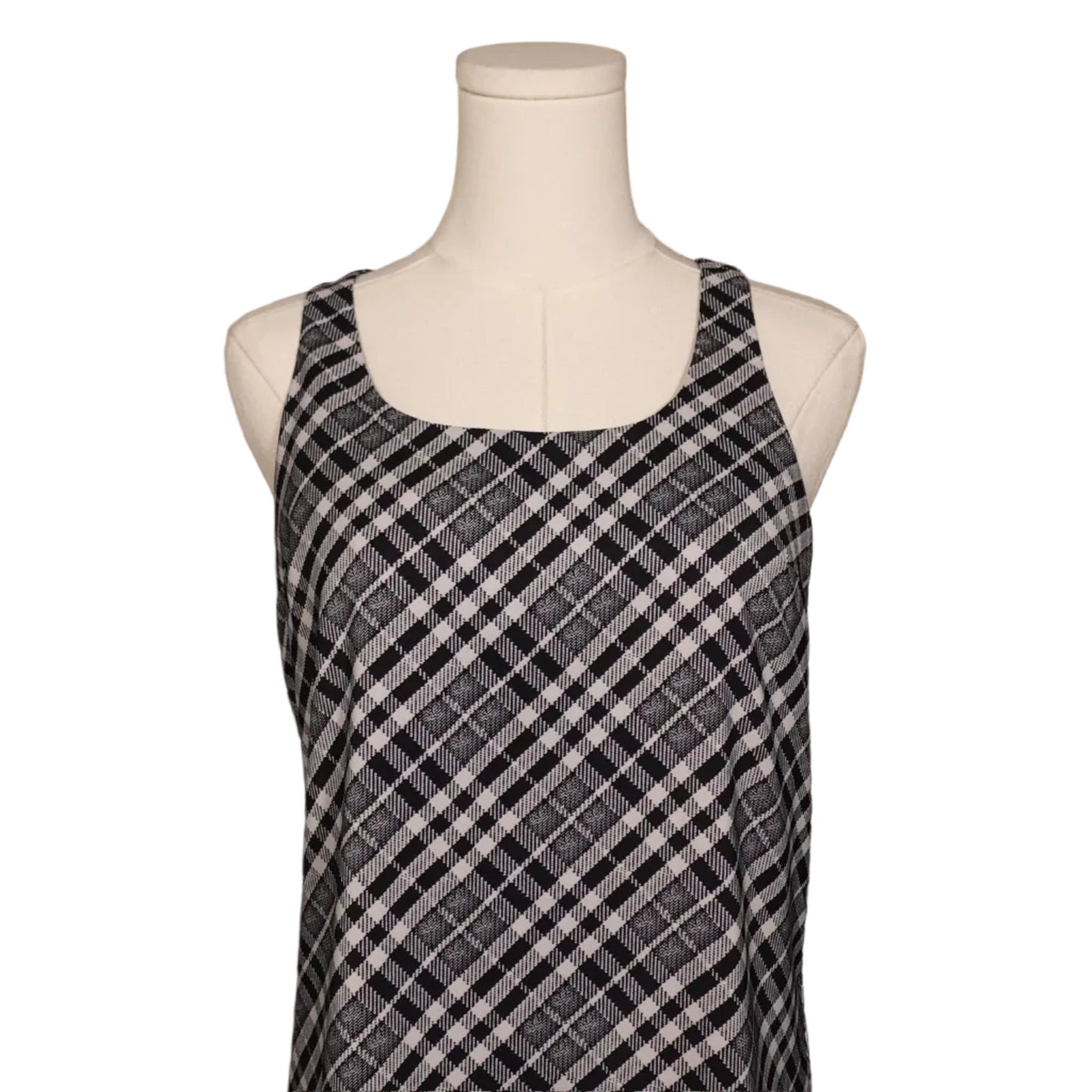 Express Black & White Plaid Racerback Tank (XS)