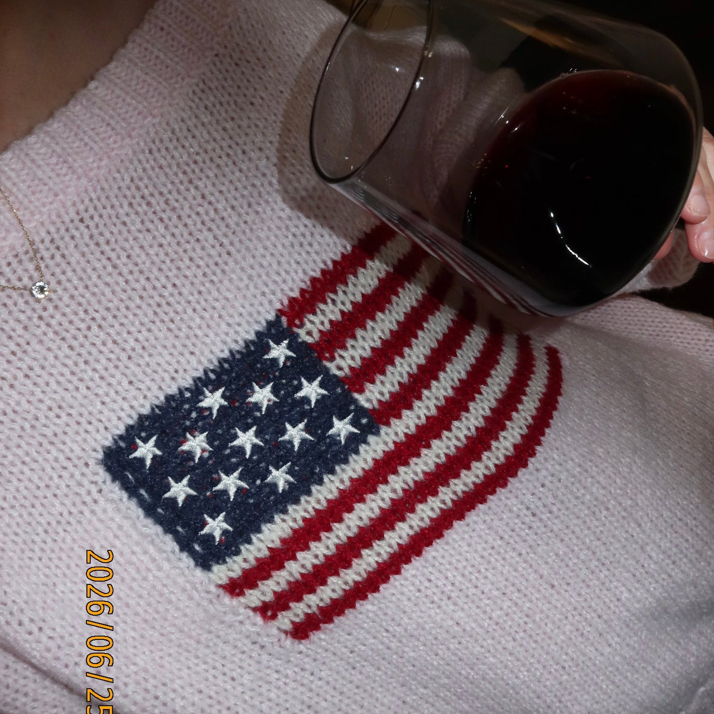American Flag Knit Off The Shoulder