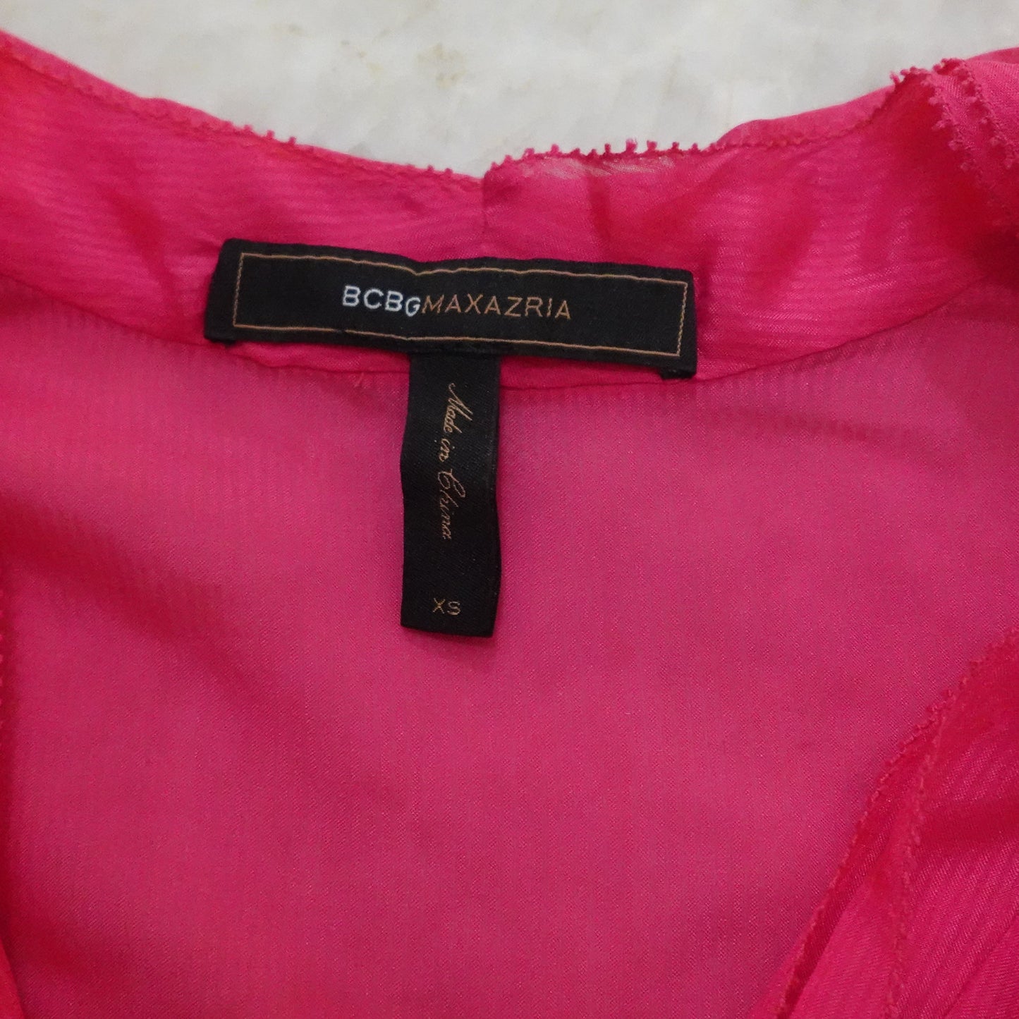 BCGBmaxazria Sheer Ruffle Blouse-XS