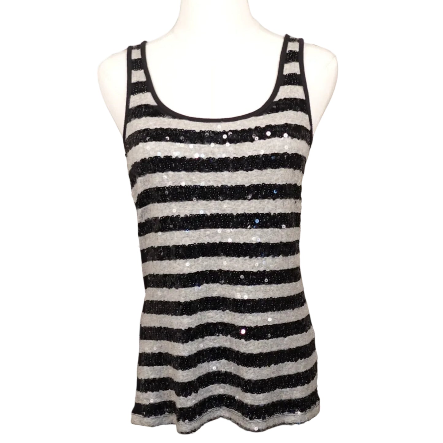 Sequin Stripe Tank Top-M