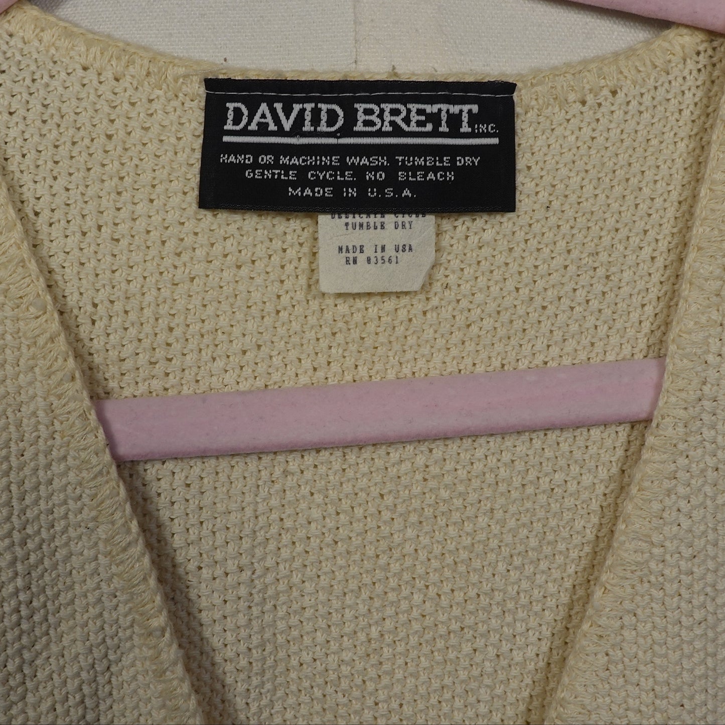 David Brett Cream Knit Vest