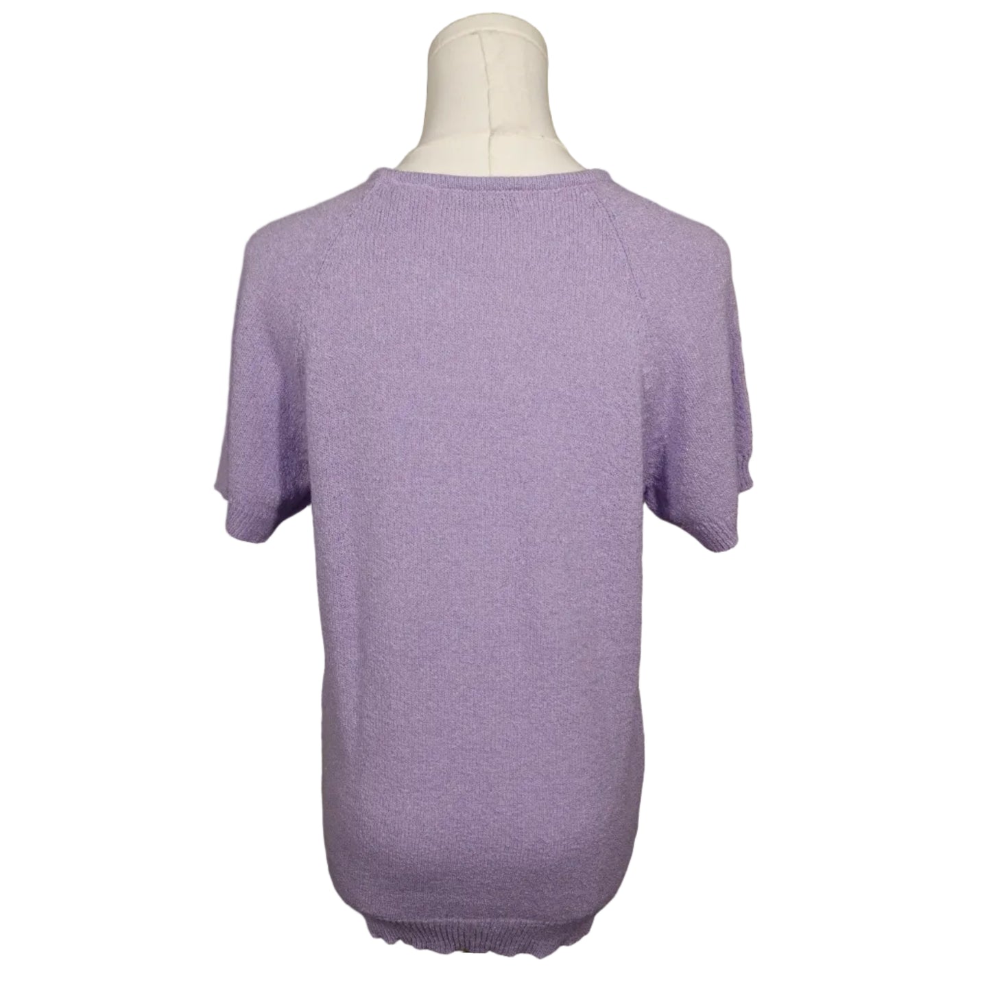 Carolyn Taylor Lavender Knit Short Sleeve Sweater (S)