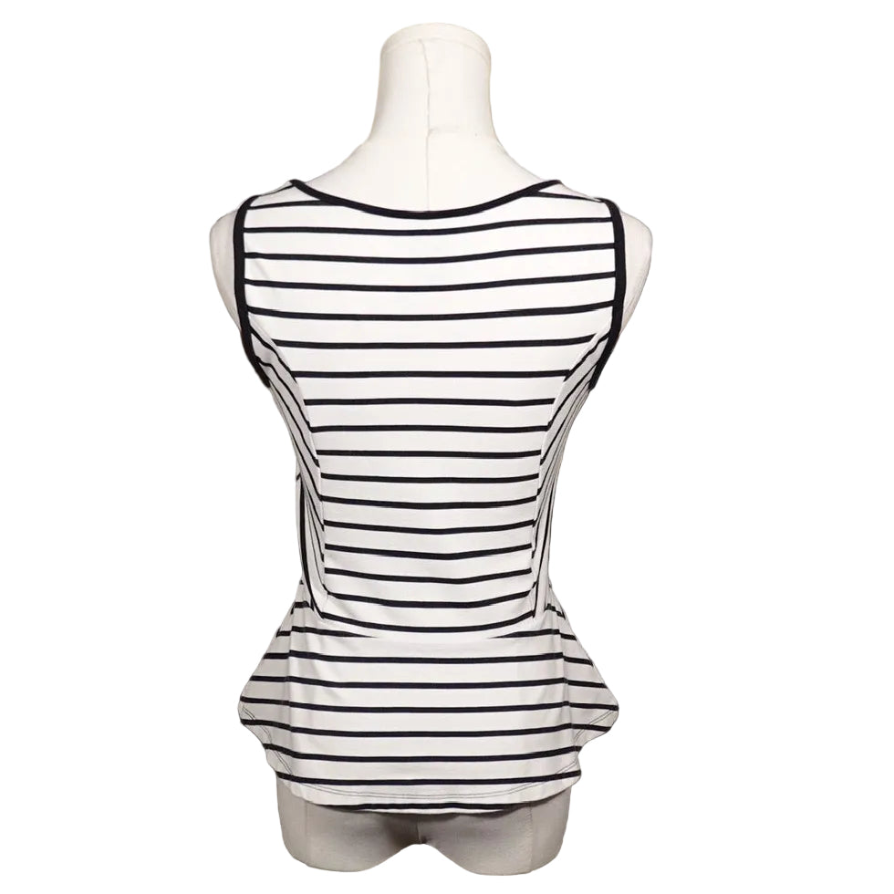 Classic Stripe Peplum Tank-XSP