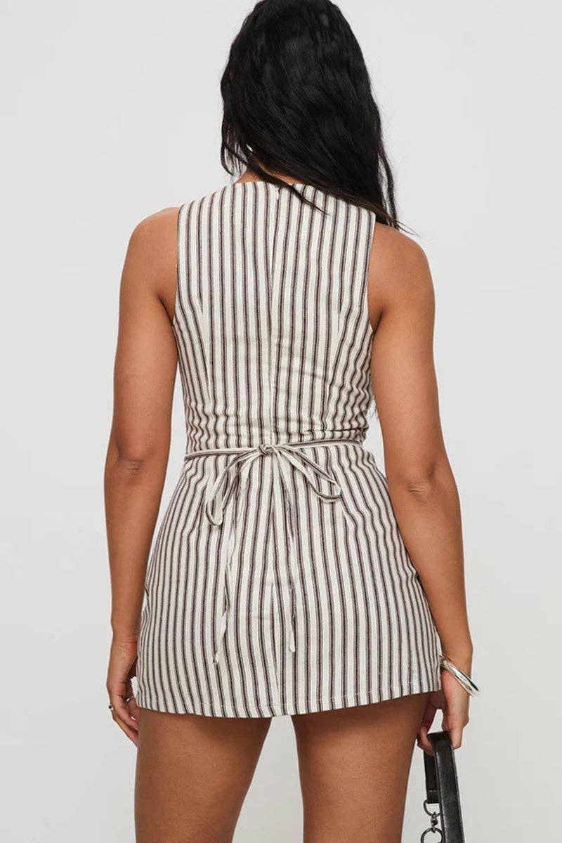 Chic Striped Sleeveless Dress