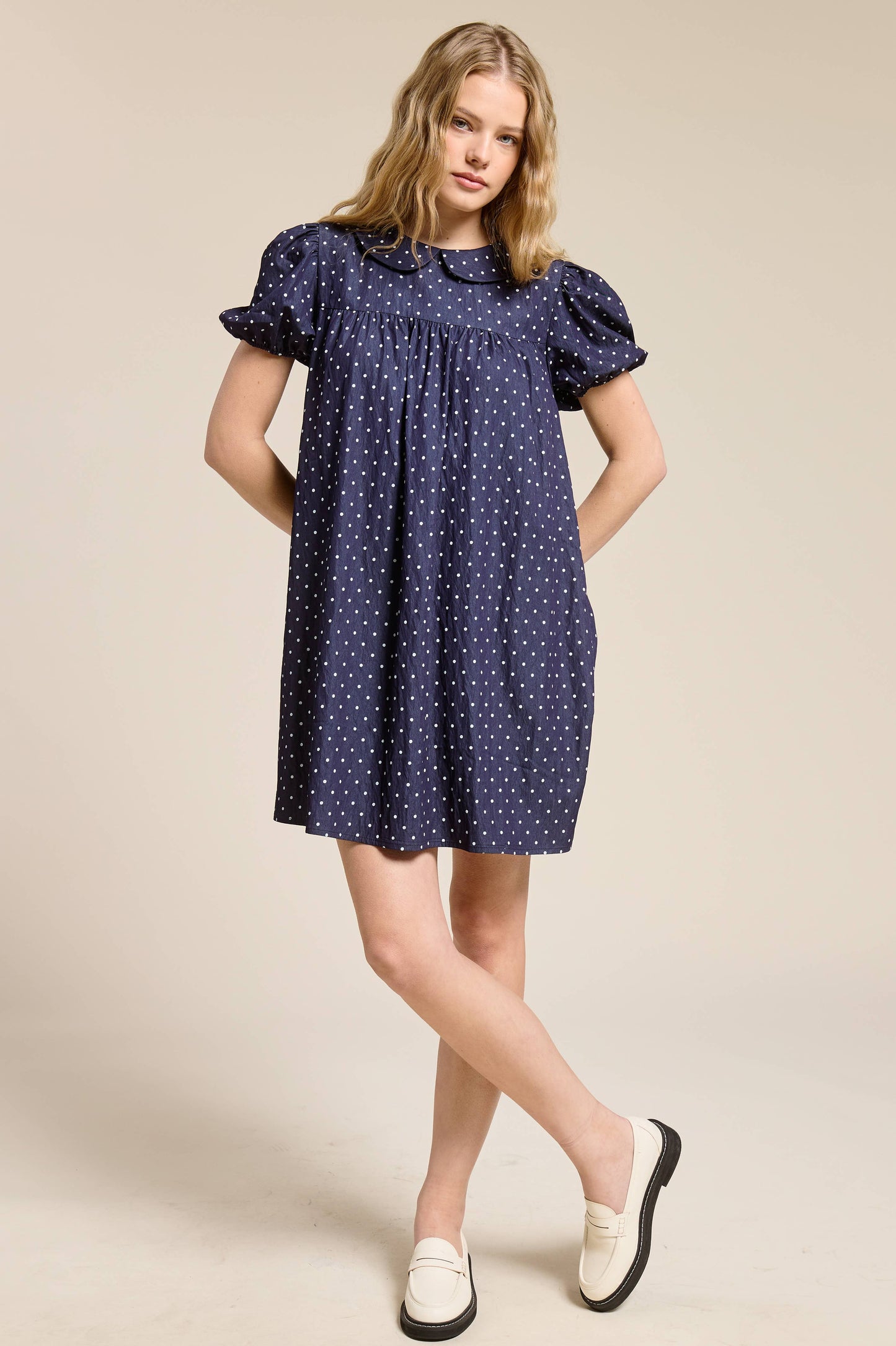 Polka Dot Babydoll Mini Dress