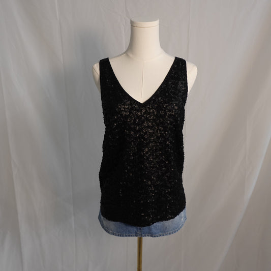 Sequins Black Cami Top