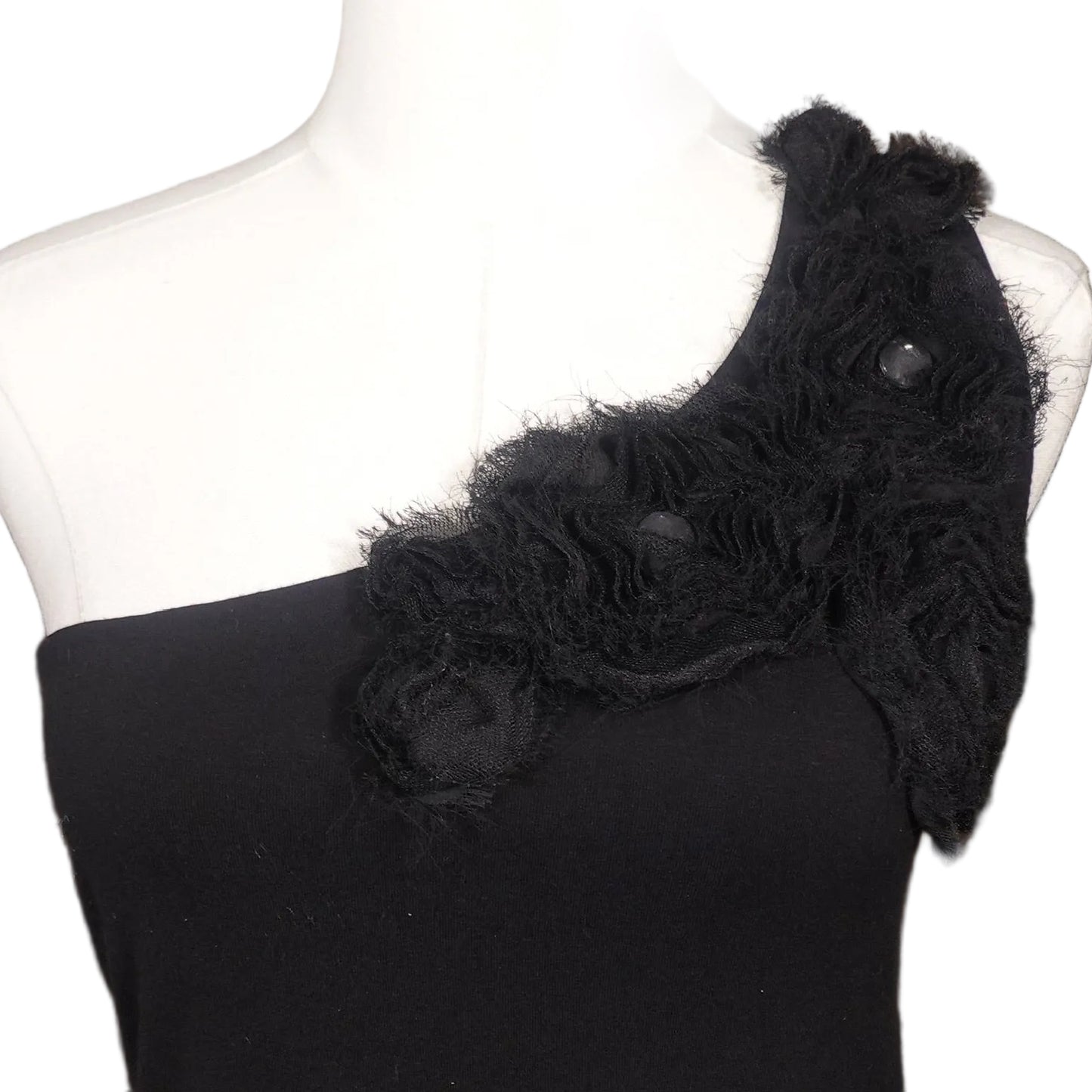 Blackout Bloom One-Shoulder Top-S