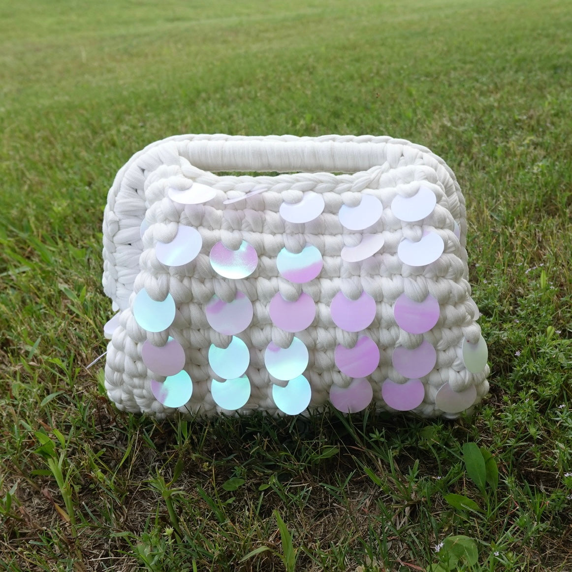 Woven Sequin Mini Handbag