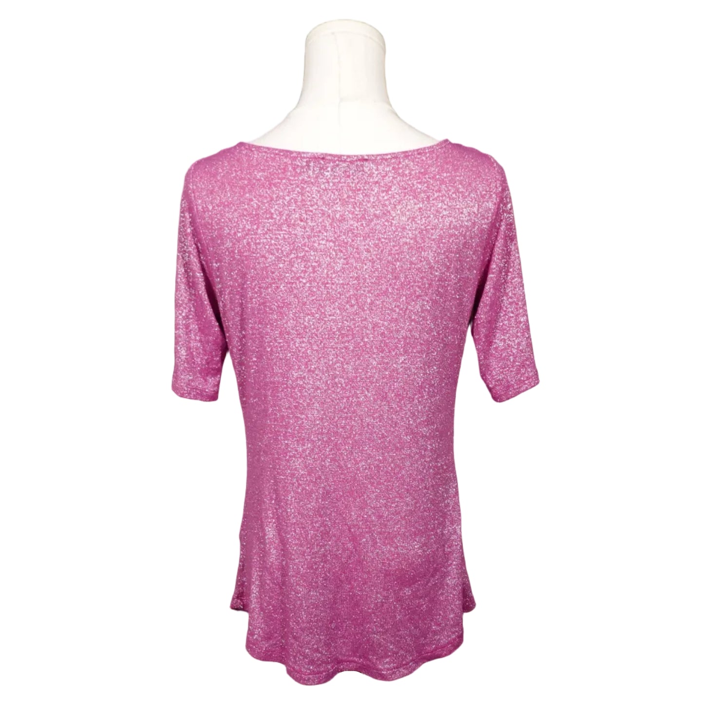The Pink Glimmer Drape Top-M