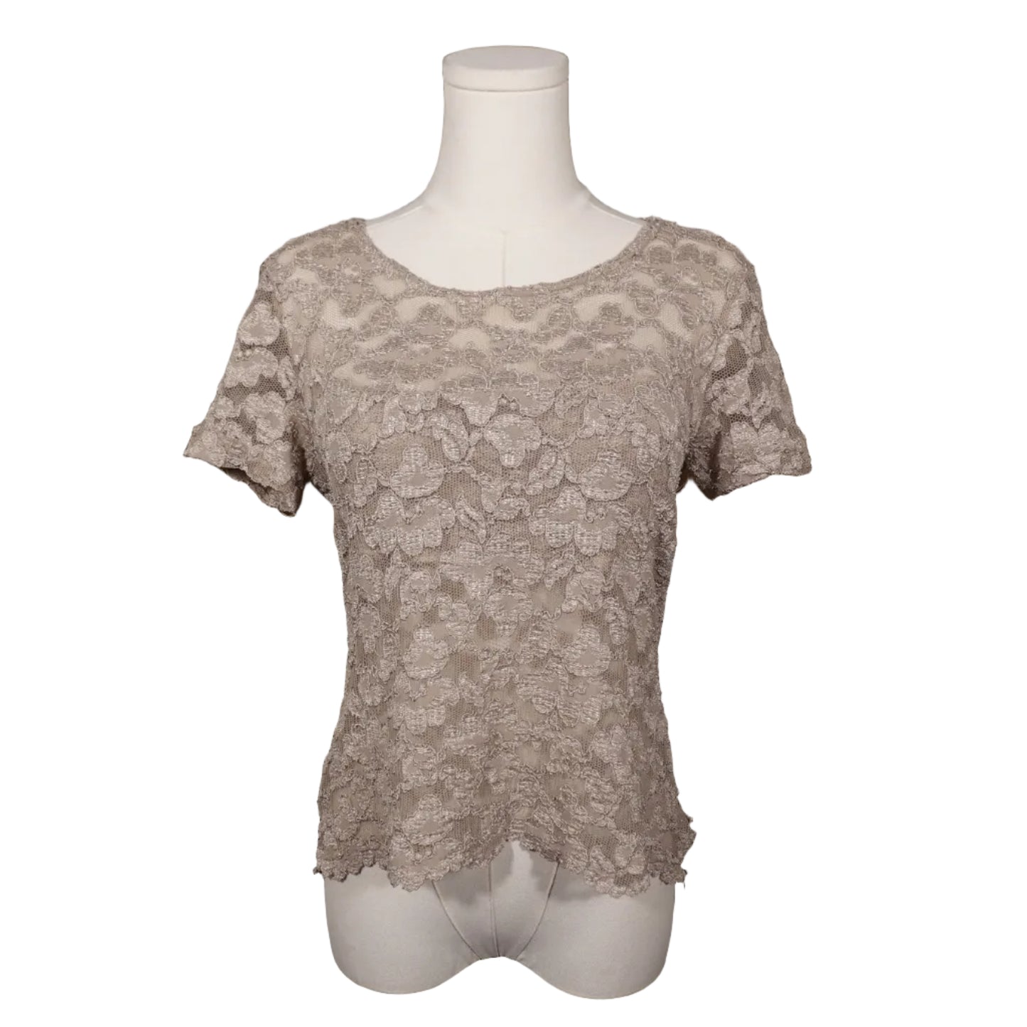 Kay Celine Taupe Lace Top (2)