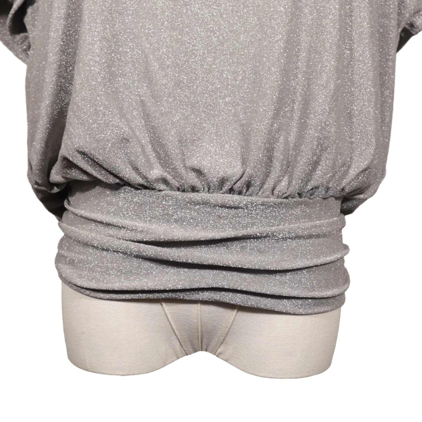 Express Silver Metallic Blouse Top-S