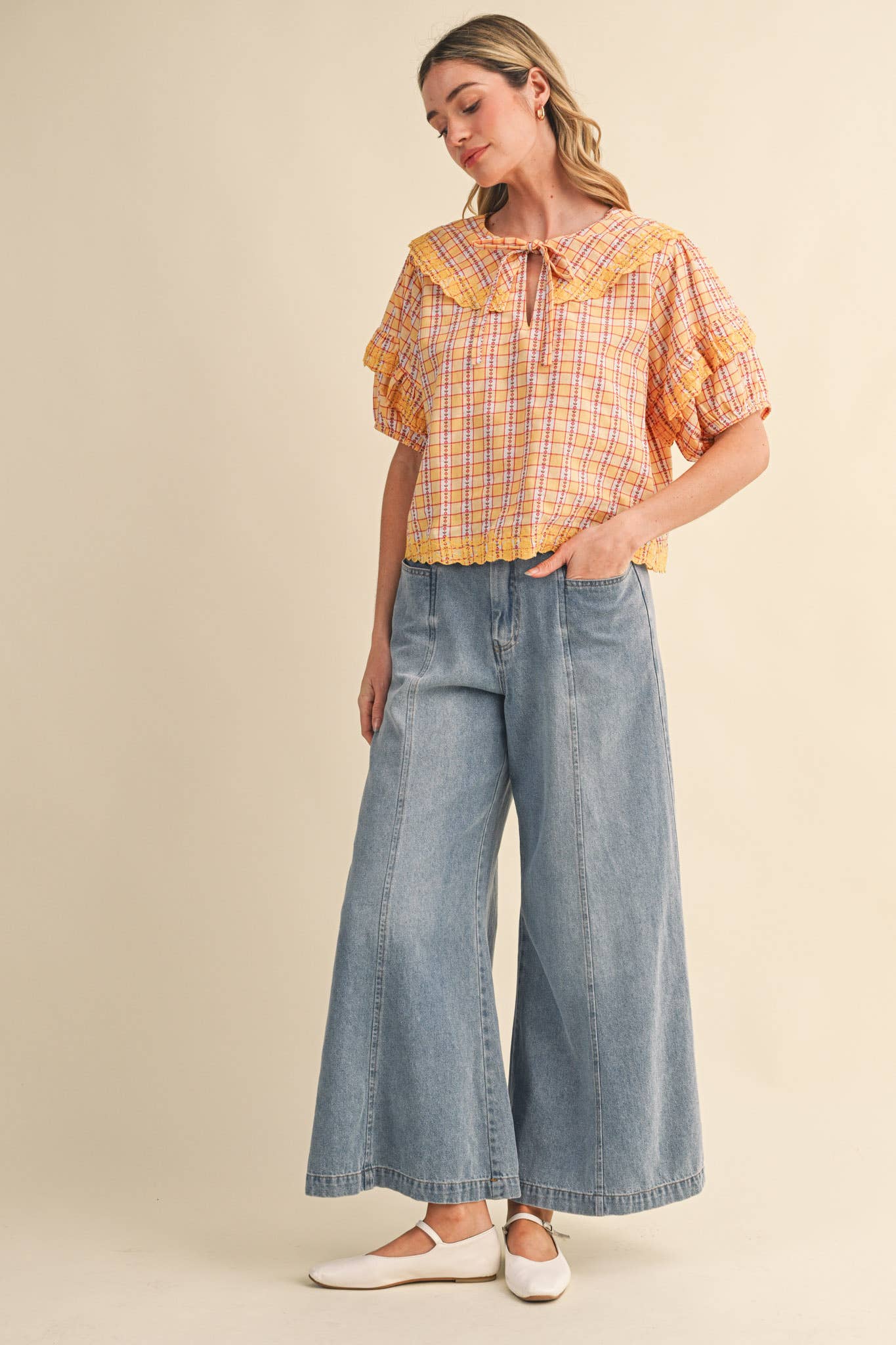 Honey Harvest Plaid Top