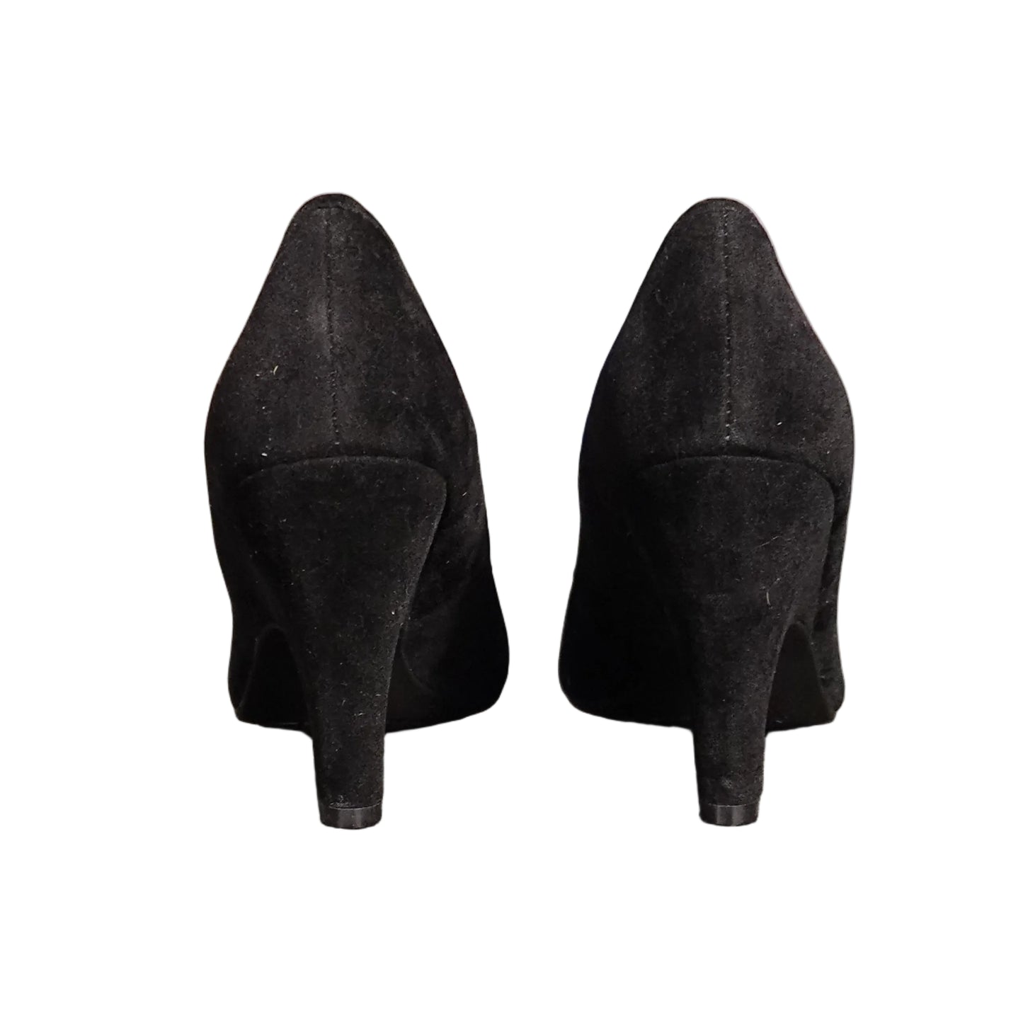 Black Suede Embellished Heels by Inner Beauty-7