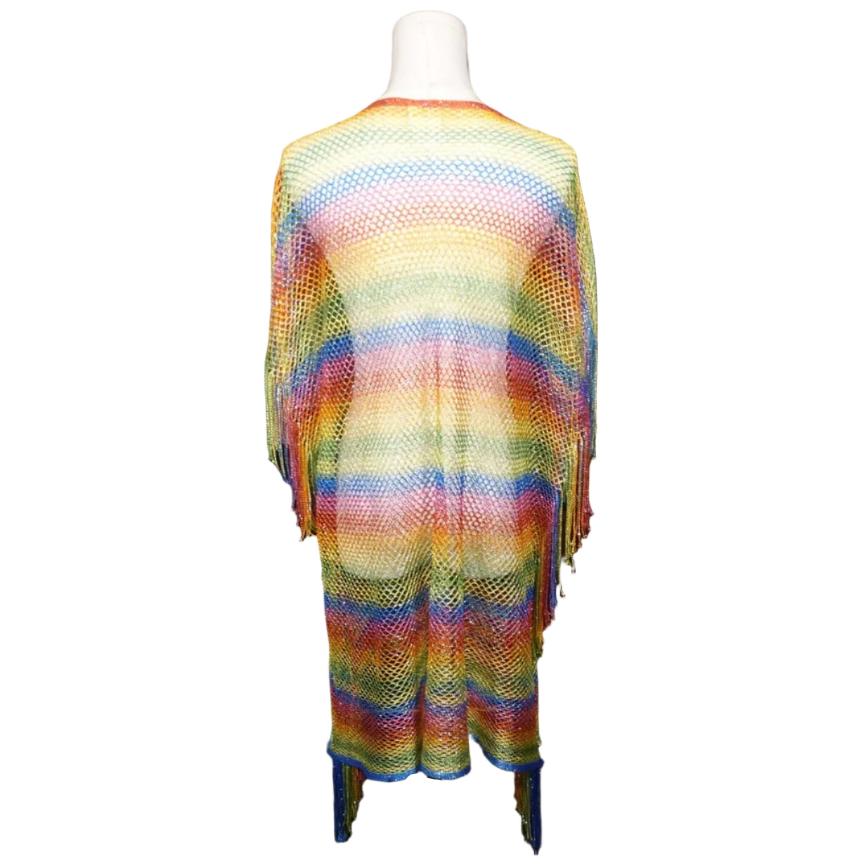 Rainbow Drift Fishnet Cover-Up