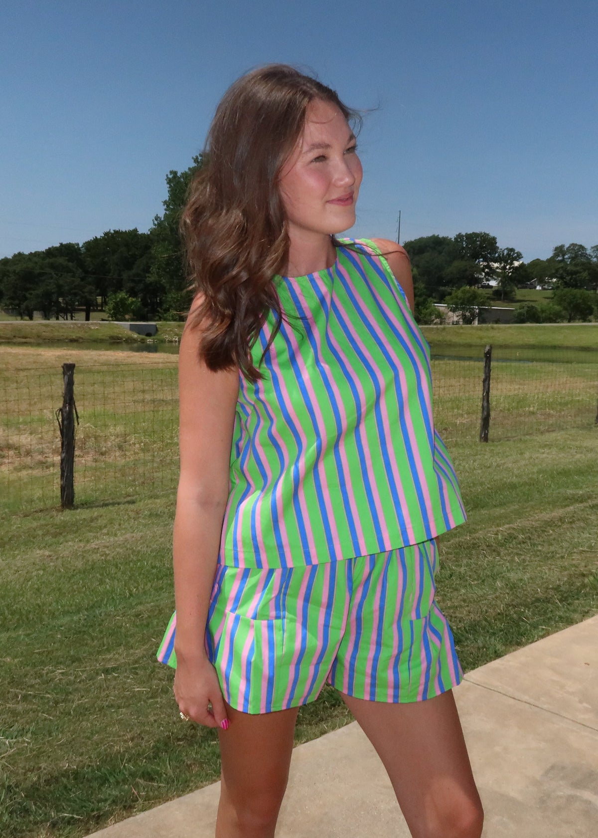 Dalery Sleeveless Striped Top