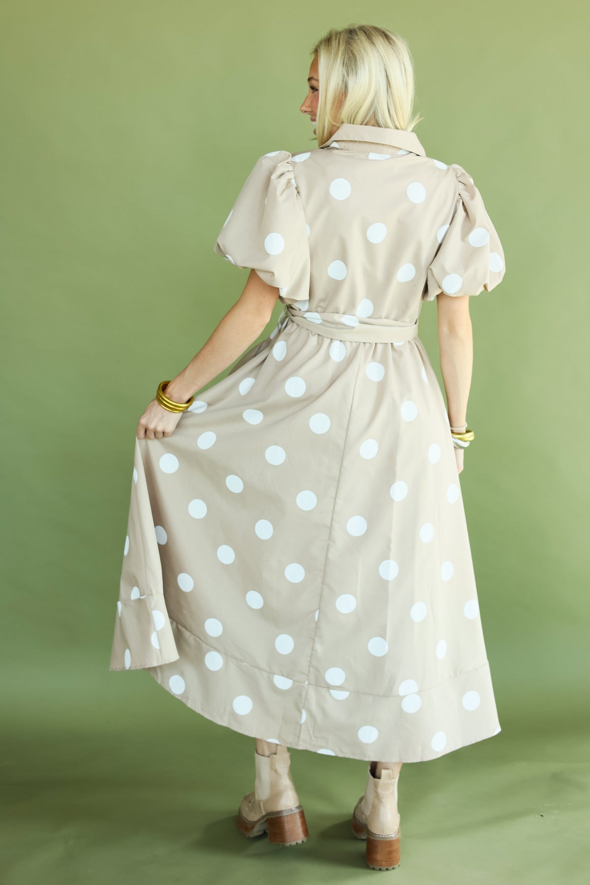 Champagne Dot Maxi Dress