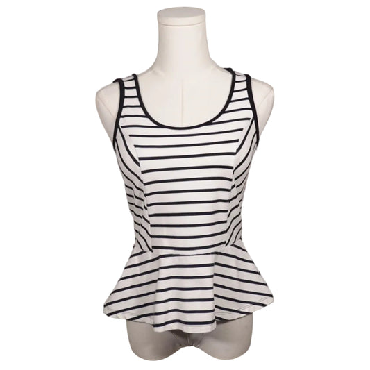Classic Stripe Peplum Tank-XSP