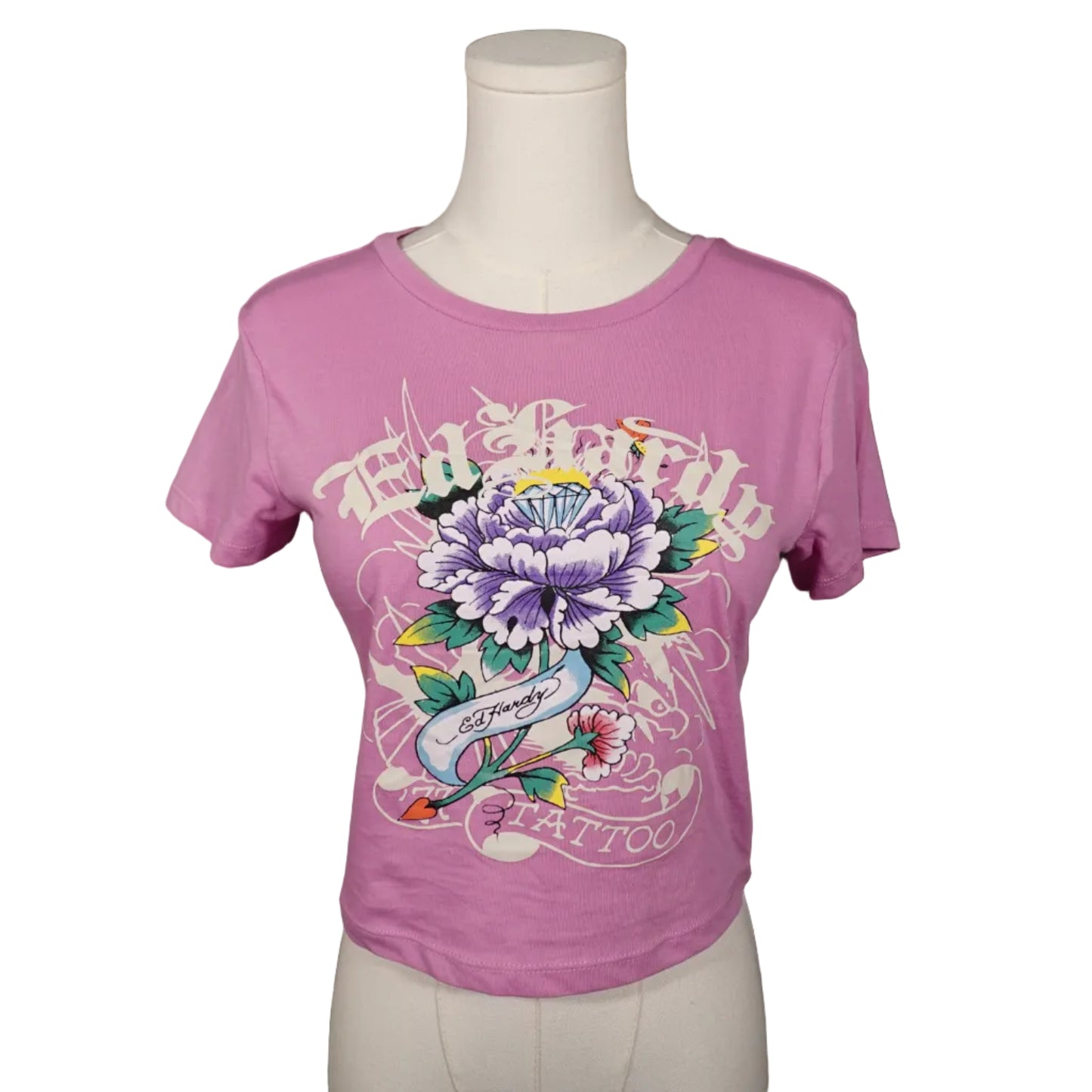 Ed Hardy Pink Tattoo Graphic Baby Tee